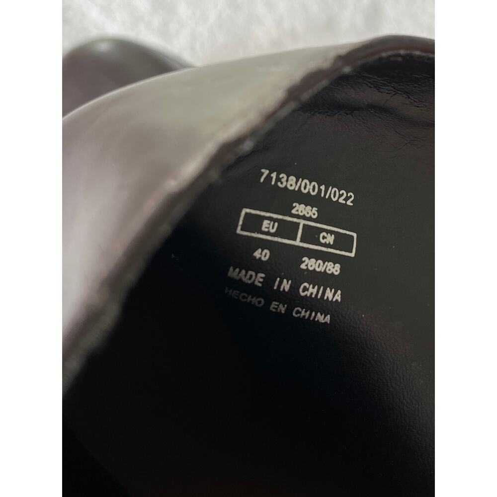 Zara Two Toned Ankle Boots EU 40 US 9 Brown Black‎ Zipper Moto Stacked Heel - Picture 14 of 14